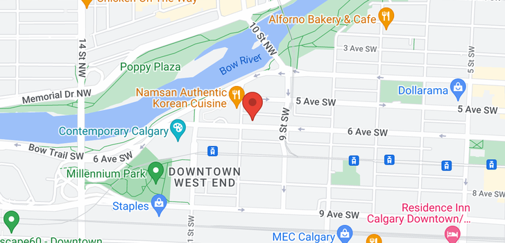 map of 1001 1088 6 Avenue SW